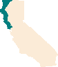 North Coast region outline on California map