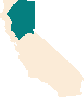 sacto area outline on california map