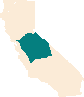 San Joaquin region outline on california map